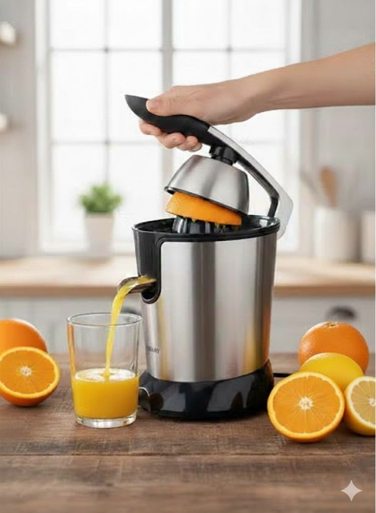 Sokany JE-651E Electric Citrus Juicer with Professional Press Handle - Stainless Steel - Quiet and Powerful Motor for Preparing Fresh Orange and Lemon Juice - Image 1